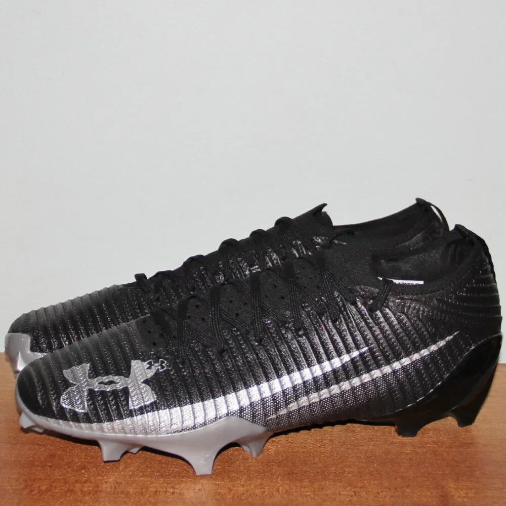 Under Armour Blur Pro Football Cleats Men 13 Black Metallic Silver